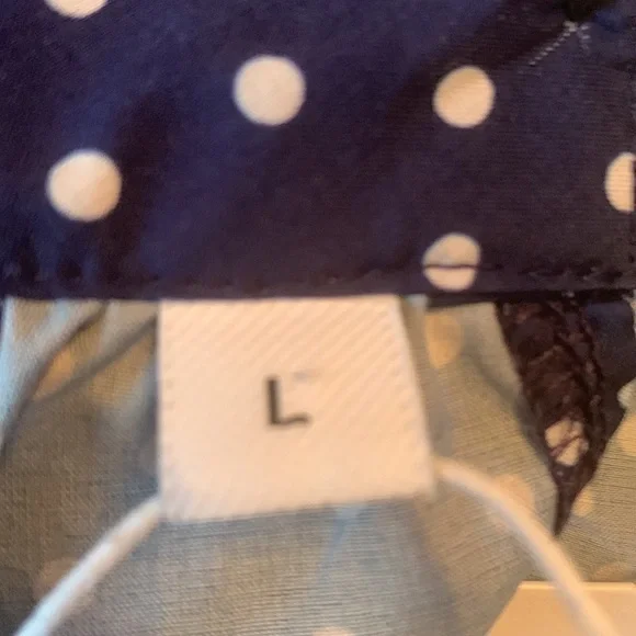 NWT White Dots on Blue Maxi Dress Size L - Picture 5 of 10